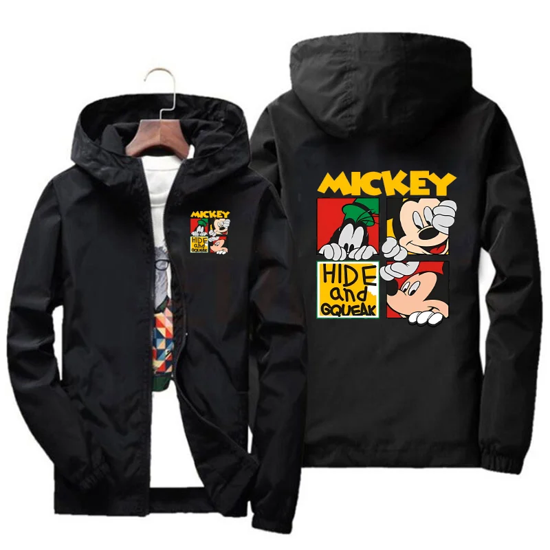 

2025 New Disney Mickey Mouse Men's Jacket Spring and Autumn Leisure Couple Outdoor Jogging Slimming Jacket