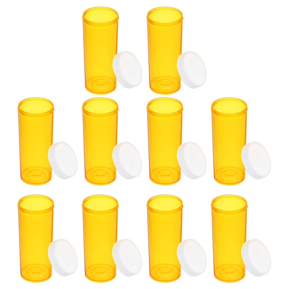10Pcs Medicine Pill Vials Plastic Pill Organizer Supplement Bottles Secure Cap Portable Storage Container for Pills Tablets