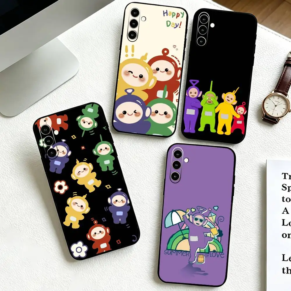 Cute Cartoon Teletubbies  Phone Case Black Silicone Soft For Samsung Galaxy A73,A72,A71,A70,A53,A52,A51