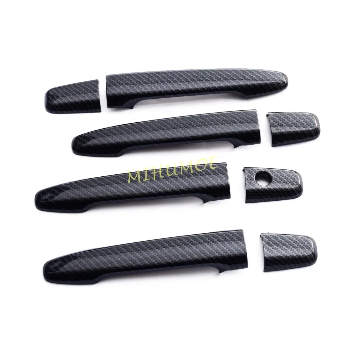 For Mitsubishi Outlander Sport ASX Lancer Carbon Fiber Car Exterior Door Handle Cover Decoration Protective Sticker Trim 4Pcs