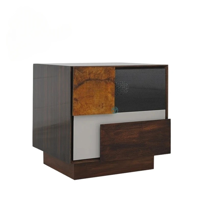 

Bedside Table Villa Mansion Bedroom Italian Simple Fashion Walnut