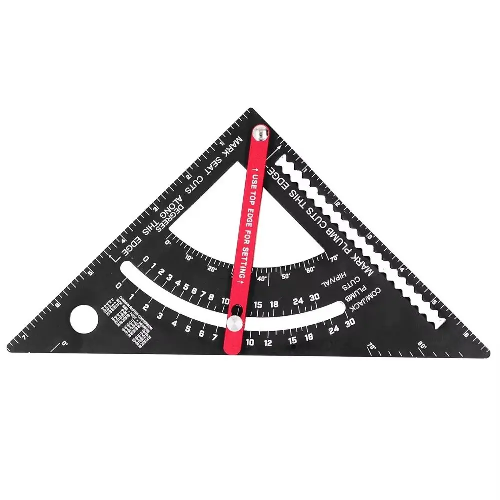 Adjustable 7 Inch Triangle Ruler Imperial/Metric Professional Square Measuring Ruler Precision Aluminium Alloy