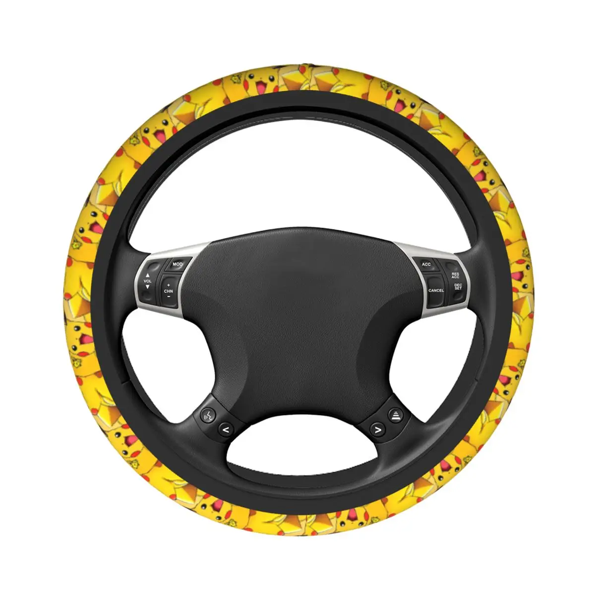 Custom 38cm B-Bikachus Steering Wheel Cover Auto Car Steering Wheel Protector for SUV Car Accessories Universal 14.5-15 Inch view 2
