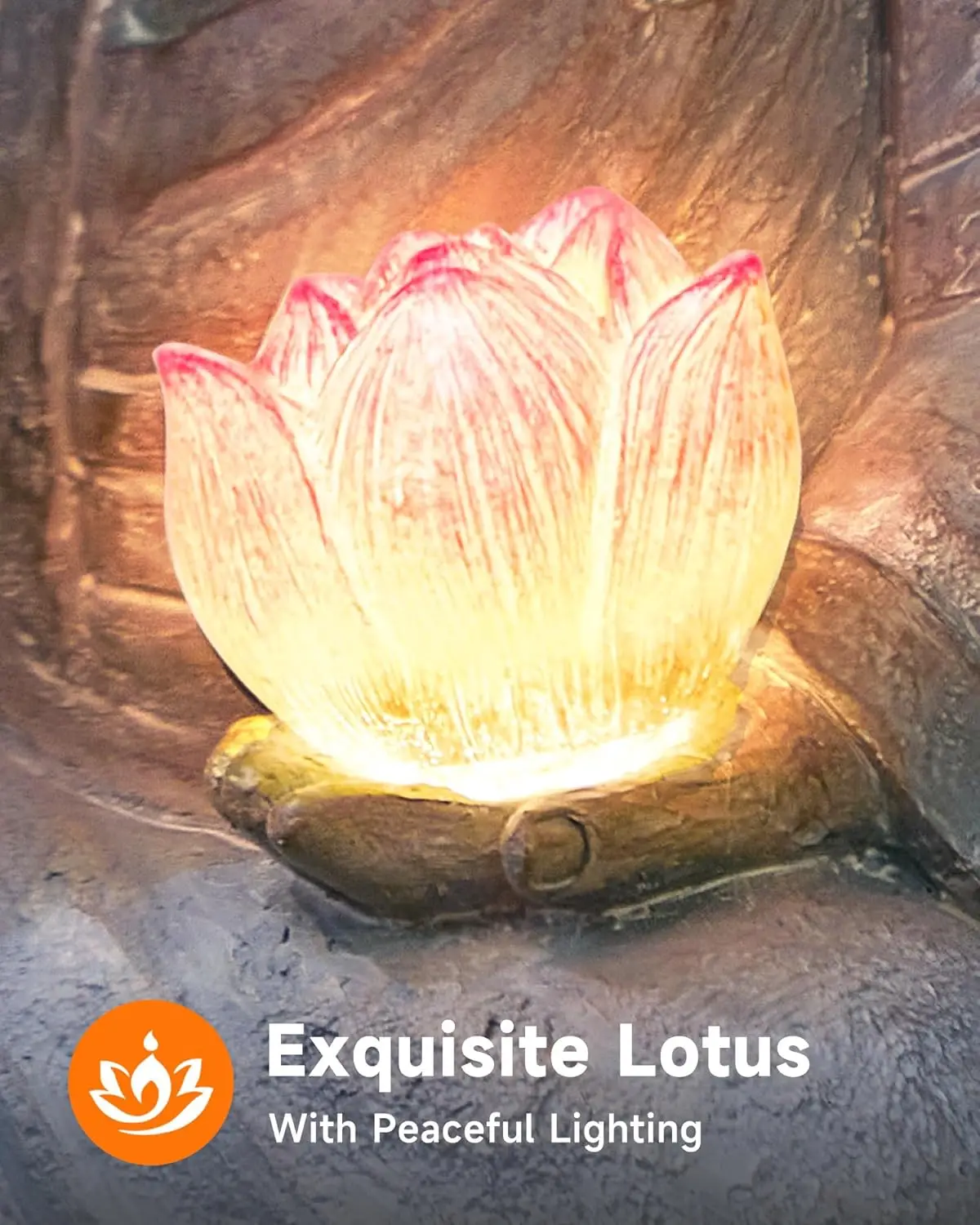 Statue de bouddha solaire avec lumière de Lotus, décoration extérieure étanche IP65 pour jardin, Patio, maison
