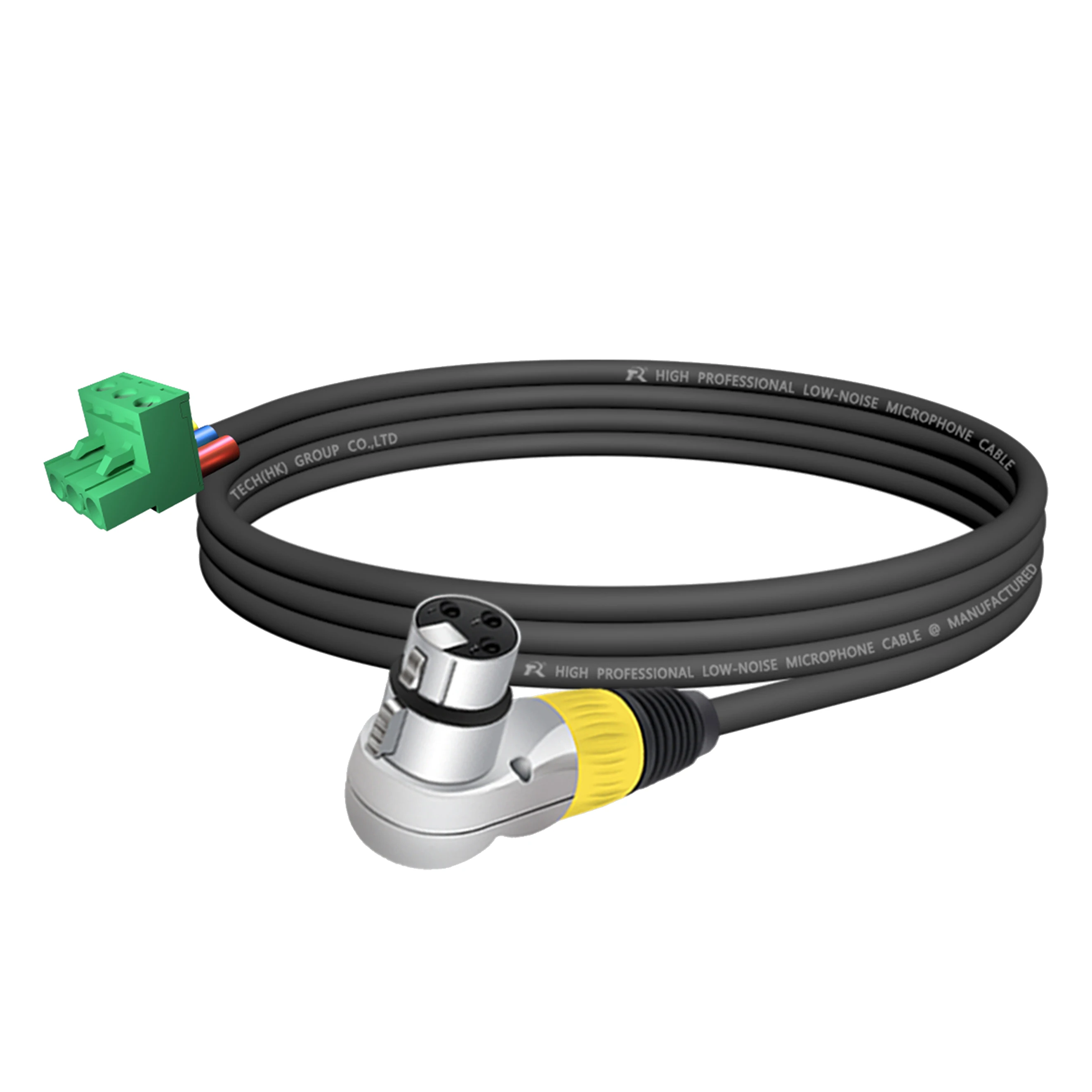 3-PIN rechtwinkliges Mikrofonverlängerungskabel zu 3-PIN Phoenix-Kabel, 5,08 mm 3-PIN PCB-Schraubklemme mit Abschirmung, für Lautsprecher, Tonstudio – Detail 15
