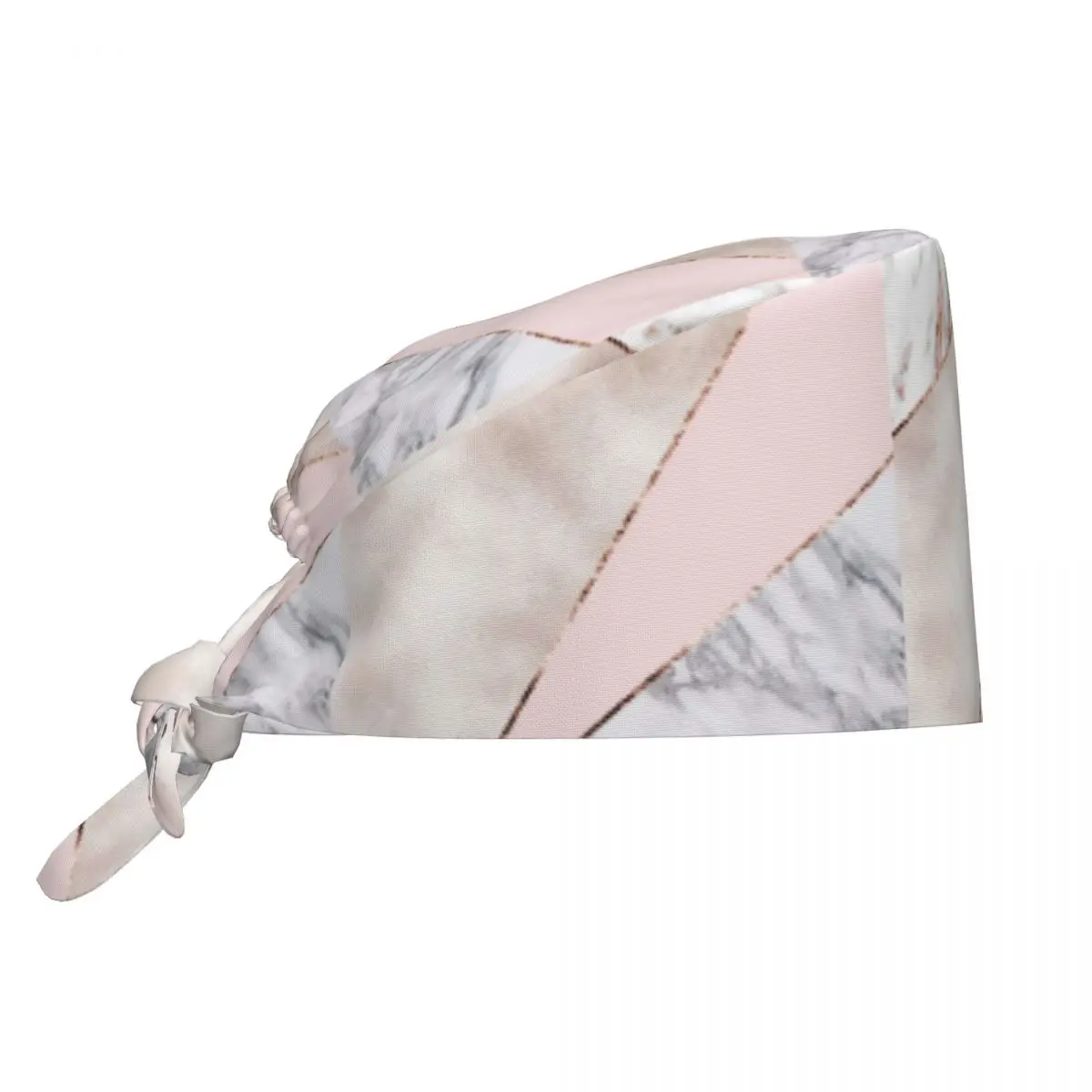 Spliced Mixed Rose Gold Marbl Scrub Hat Doctor Working Surgical Cap Unisex Adjustable Nursing Caps for Dentist