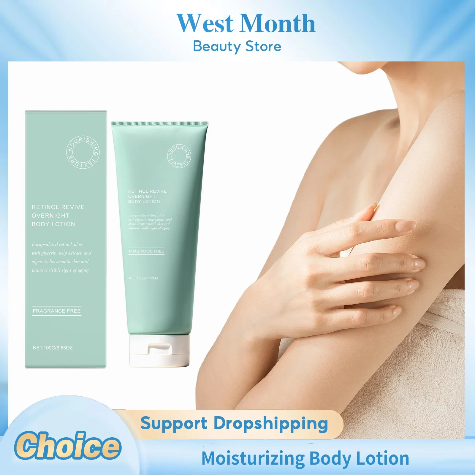 

Moisturizing Body Lotion Gentle Nourishing Night Repairing Firming Brightening Improve Elasticity Soft Smooth Retinol Body Cream