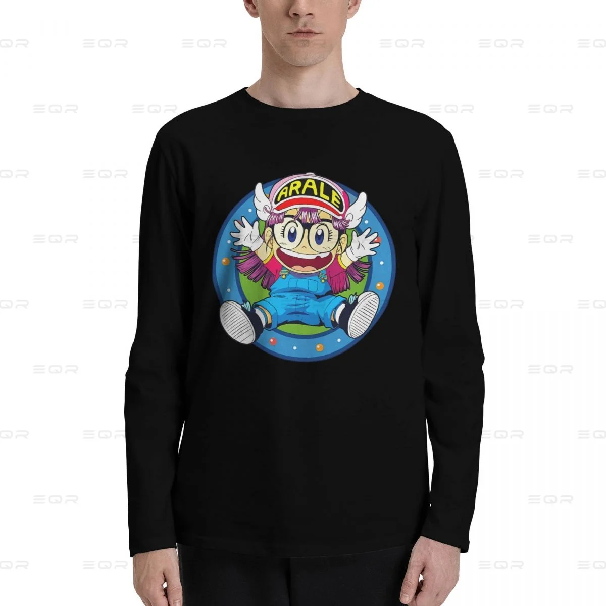 Arale Norimaki men Cotton Digital Direct Spray printed long sleeved T-shirt,fashion Unisex Tees