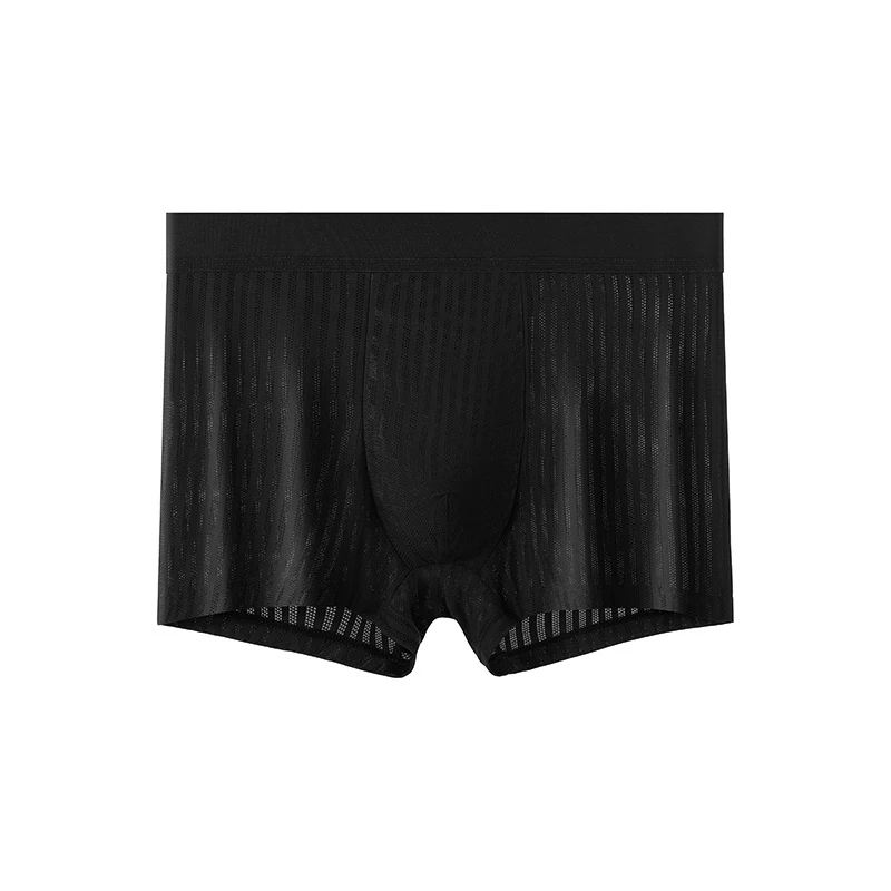 Men‘s Jacquard  Ice Silk Panties Boxers Seamless Sexy Underwear Lingerie Ultra-thin Breathable Boxer Briefs Shorts Underpants