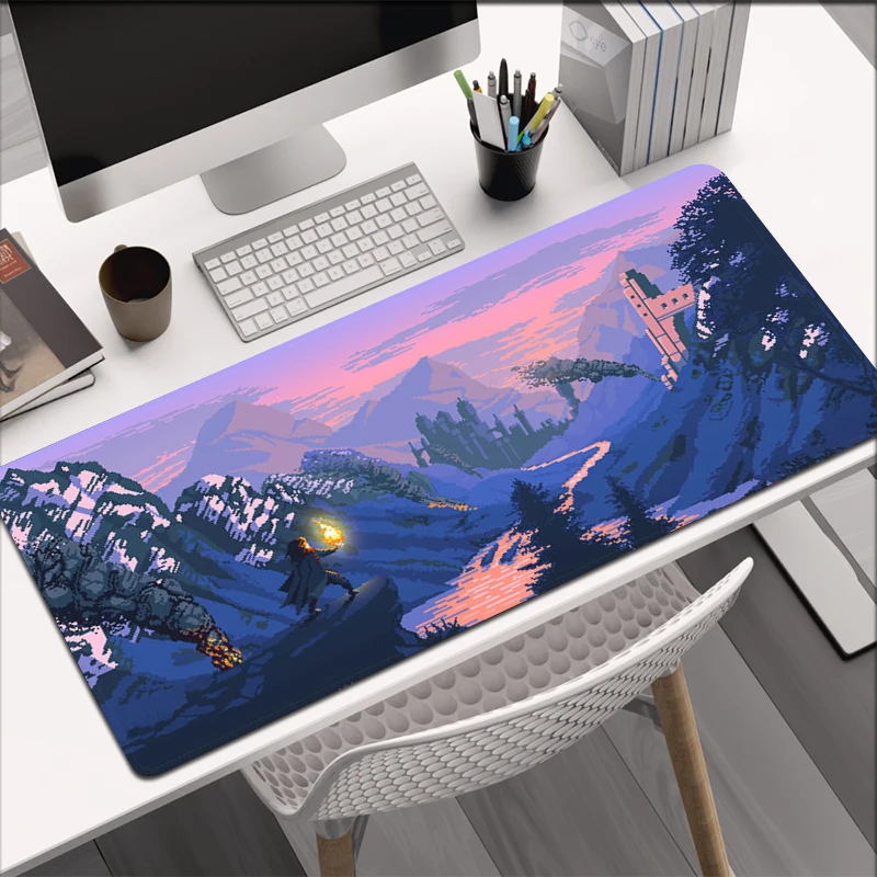 Pixel Game Mouse Pad Game Laptop Play Mat 400x900 Extra Large Kawaii Anime Non-slip Mousepad PC Gaming Accessories XXL Rug