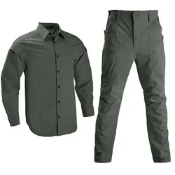 Tactical Shirt Safari Combat Uniform Hiking Shirts Work Sets Quick Dry Tops Outdoor Clothes Hunting Suit Outfit Men Shirt
