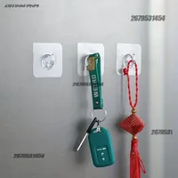 5/10/20/30Pcs Self-adhesive Hook Transparent Door Wall Hook Child Heavy Load Rack Kitchen Bathroom Towel Key Rack Sticky Hook 6