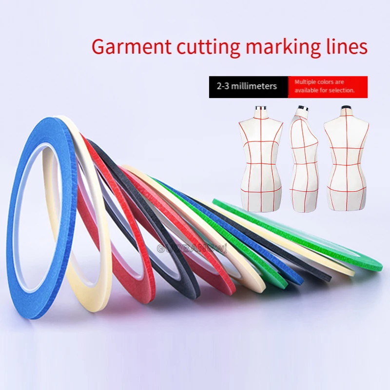 3mm Multi-color Dressmaking Tape,Tearable Marking Tape for Fabric Draping, Dress Form Positioning, Sewing Cutting Aid Tools 1PCS