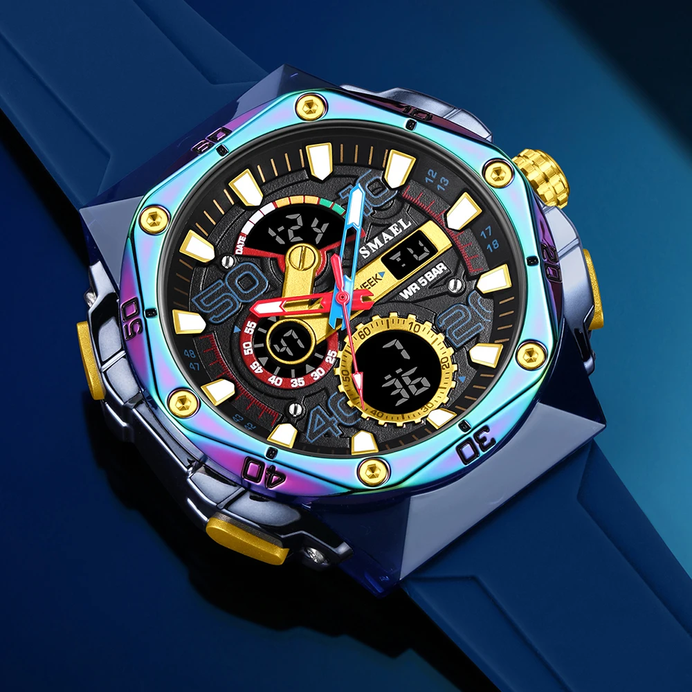 

SMAEL Brand Luxury Men's LED Digital Outdoor Sports Watch Waterproof Luminous Stopwatch Fashion Casual Male Wristwatch
