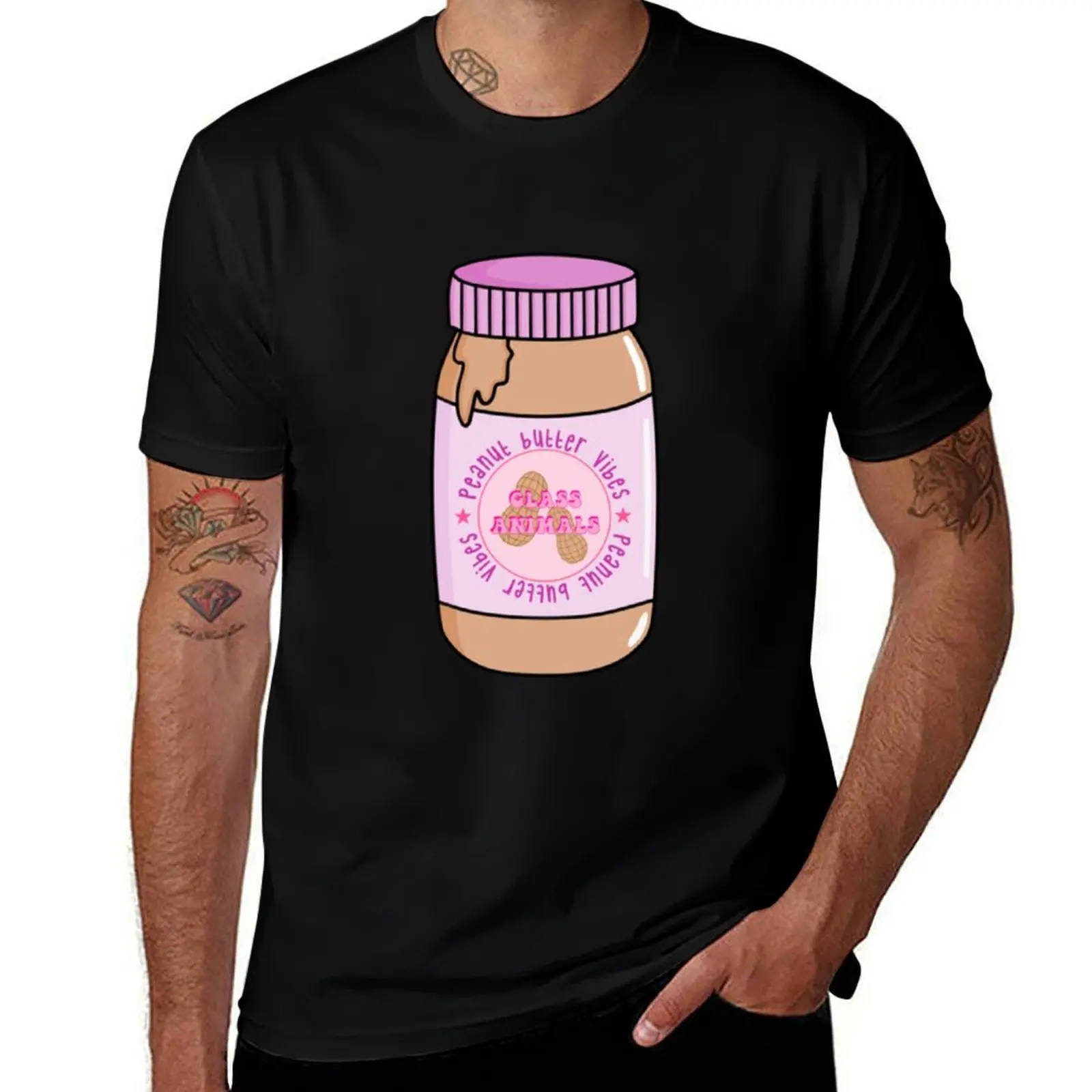 Peanut Butter Vibes Glass Animals T-Shirt Fashion Pattern Printed Tee Shirt T-Shirt