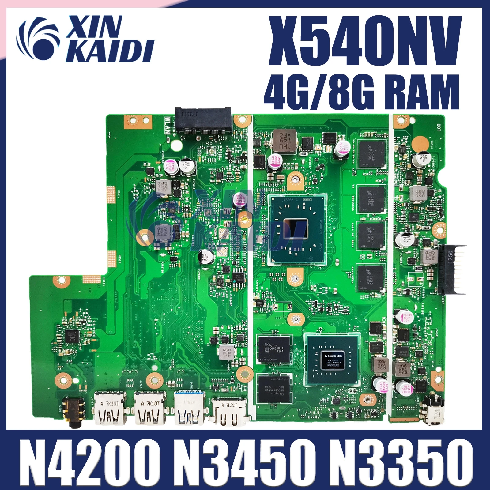 X540NA Laptop Motherboard For ASUS X540 X540N X540NA R540N D540NA Mainboard W/N3350 N3450 N4200 4G/8G-RAM 100% Working Test