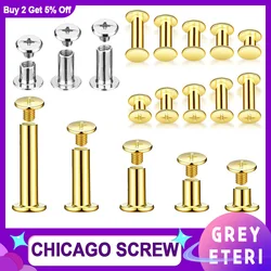 Bookbinding Rivets Nuts Bolt Set Phillips Chicago Screws Leather Belt Purse Binding Screw Photo Album Calendar Nails 4mm-125mm