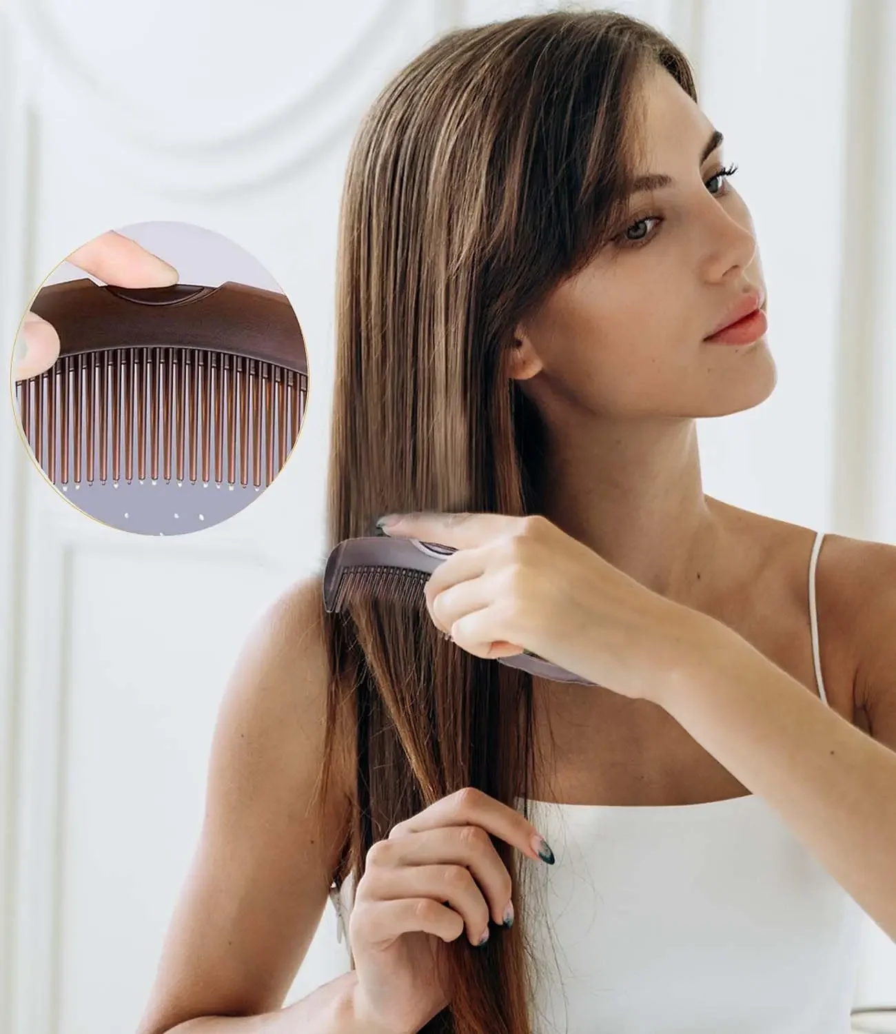 Dandruff Comb, Stainless Steel Fine Tooth Comb, Scalp Psoriasis Comb, Dandruff Remover Comb Scalp Sweep Detoxing Comb