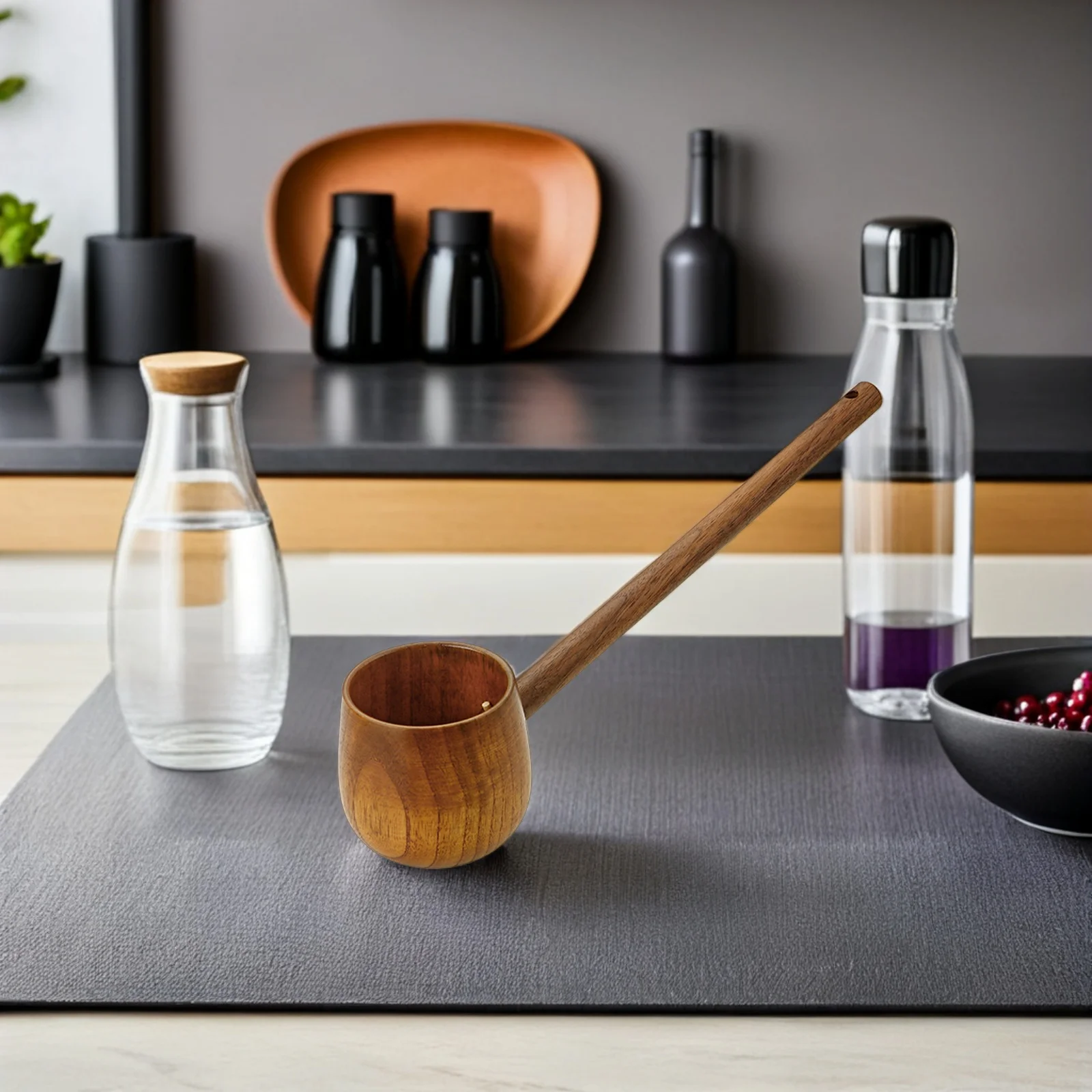 

Wood Water Dipper Scoop Wine Ladle Long Handle Kitchen Gadgets Home Restaurant Use Lightweight Wooden Ladle For Tea Oil