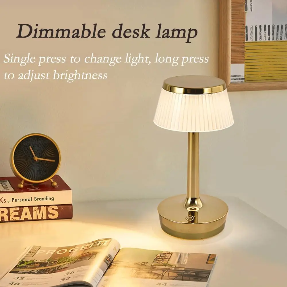 

Светодиодная настольная лампа USB Touch Перезаряжаемый ночник 3-цветное затемнение для прикроватной лампы Бар отеля Атмосфера Декор Свет для чтения