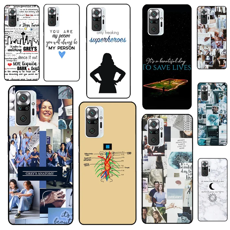 Greys Anatomy Case For Xiaomi Redmi Note 12 Pro 11 9 8 10 Pro 9S 10S 11S 12S Redmi 12C 9C 10A 10C Cover