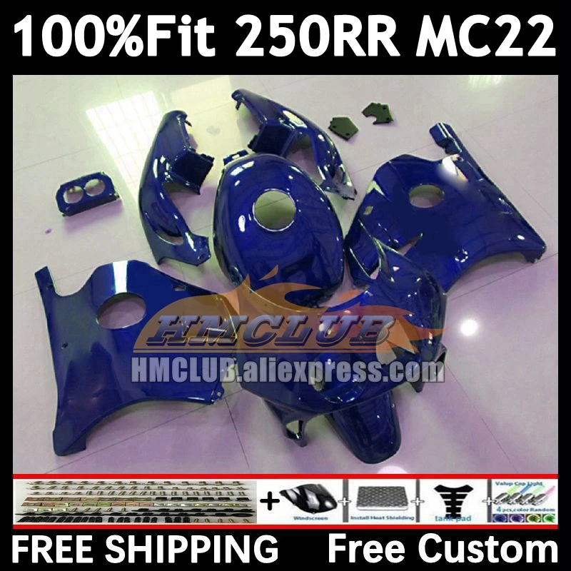 Injection Body For HONDA CBR 250RR CBR250RR 1990 1991 gloss blue 1992 1993 1994 98No.206 MC22 CBR250 RR 95 96 97 98 99 Fairing