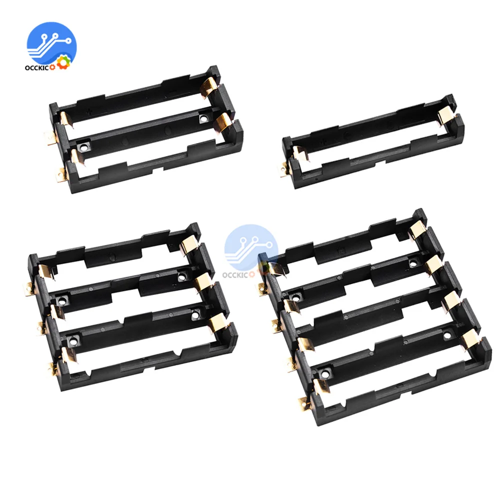 Boîte de support de piles série 1x2x4x 18650, mallette de rangement, conteneur avec broches en Bronze, livraison directe, coque de batterie SMD SMT