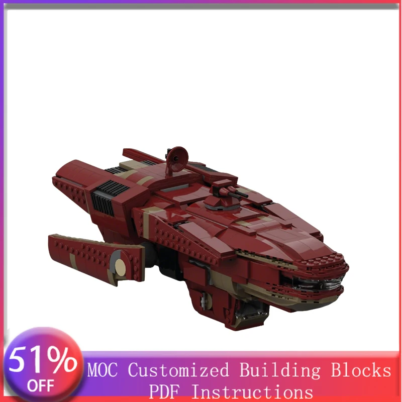 

Набор из 1012 деталей: Конструктор «Короткоходный корабль» (MOC) в стиле научной фантастики, модульная модель для самостоятельной сборки, простой DIY-набор для мальчиков, праздничный подарок