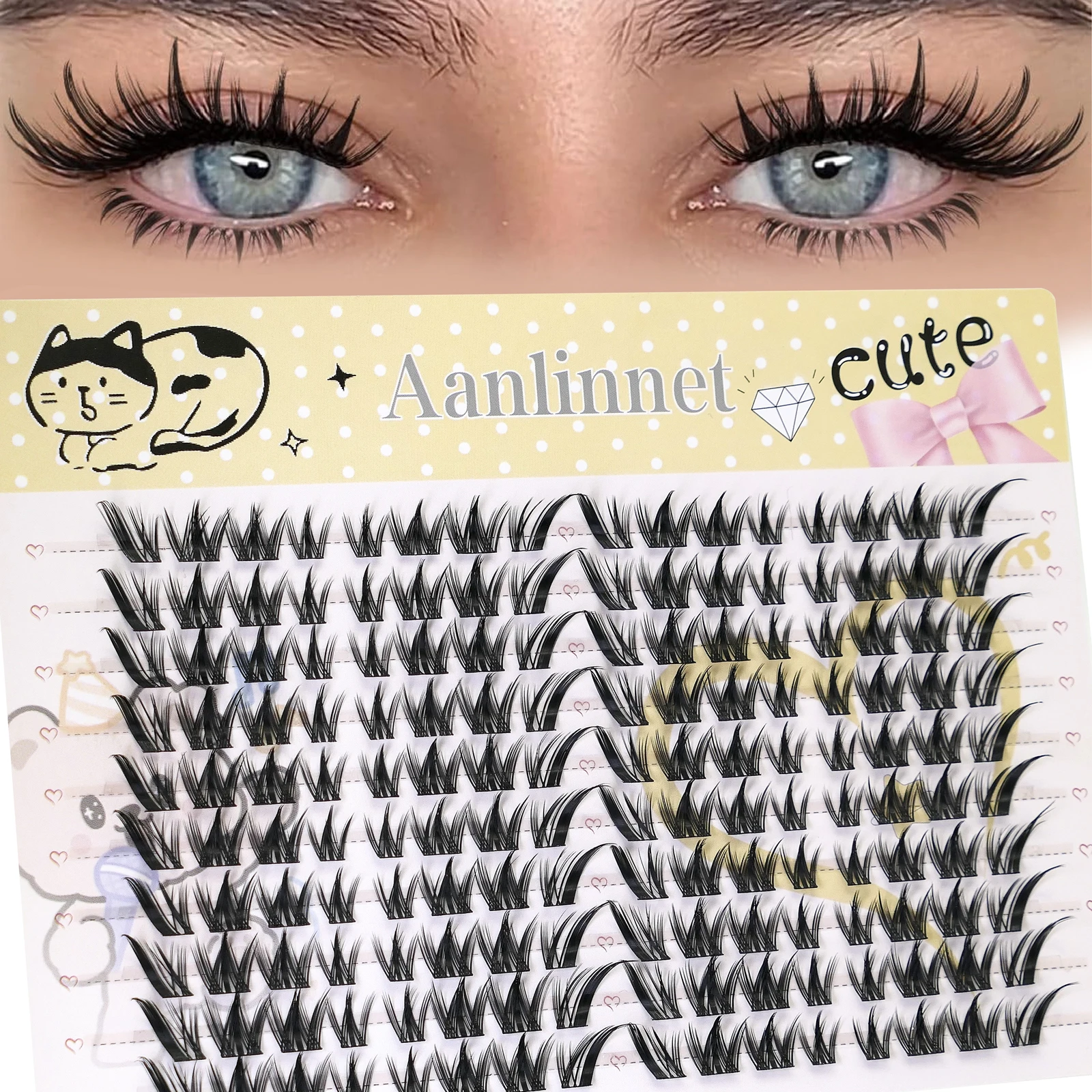 

20 Rows Large Capacity Individual False Eyelashes Natural Look Handmade Grafting Long-lasting Fake Eyelashes Eyelash Extensions
