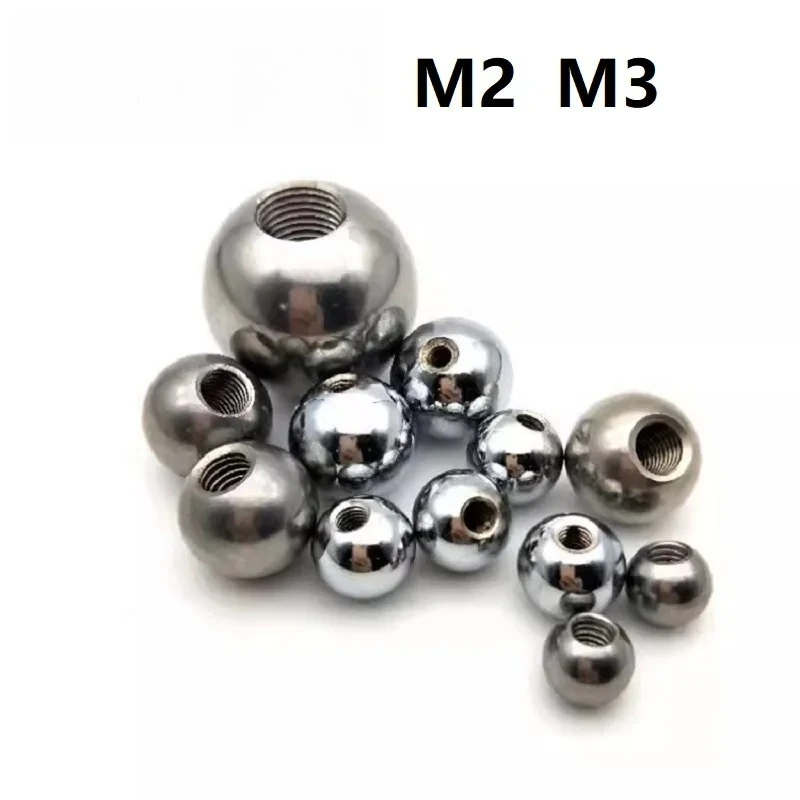 Solid Half Thread Balls 8mm 10mm Metric Thread Half Through Hole M2 M3 Nut Blind Balls Beads 304 Stainless Steel