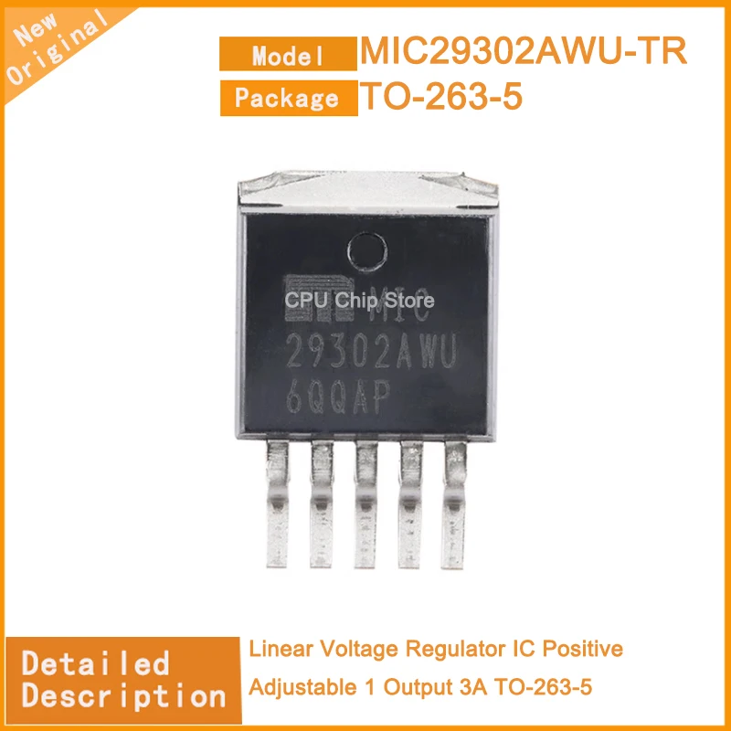 5Pcs/Lot  New Original  MIC29302AWU-TR  MIC29302AWD-TR  MIC29302 Linear Voltage Regulator IC Positive Adjustable 1 Output 3A T