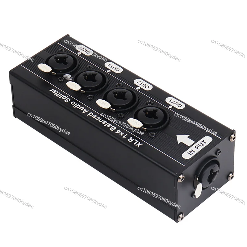 A32T-1X4 XLR Balanced Audio Splitter Box 6.5 XLR 1 In 4 Out 4 In 1 Out Bidirectional Signal Splitter