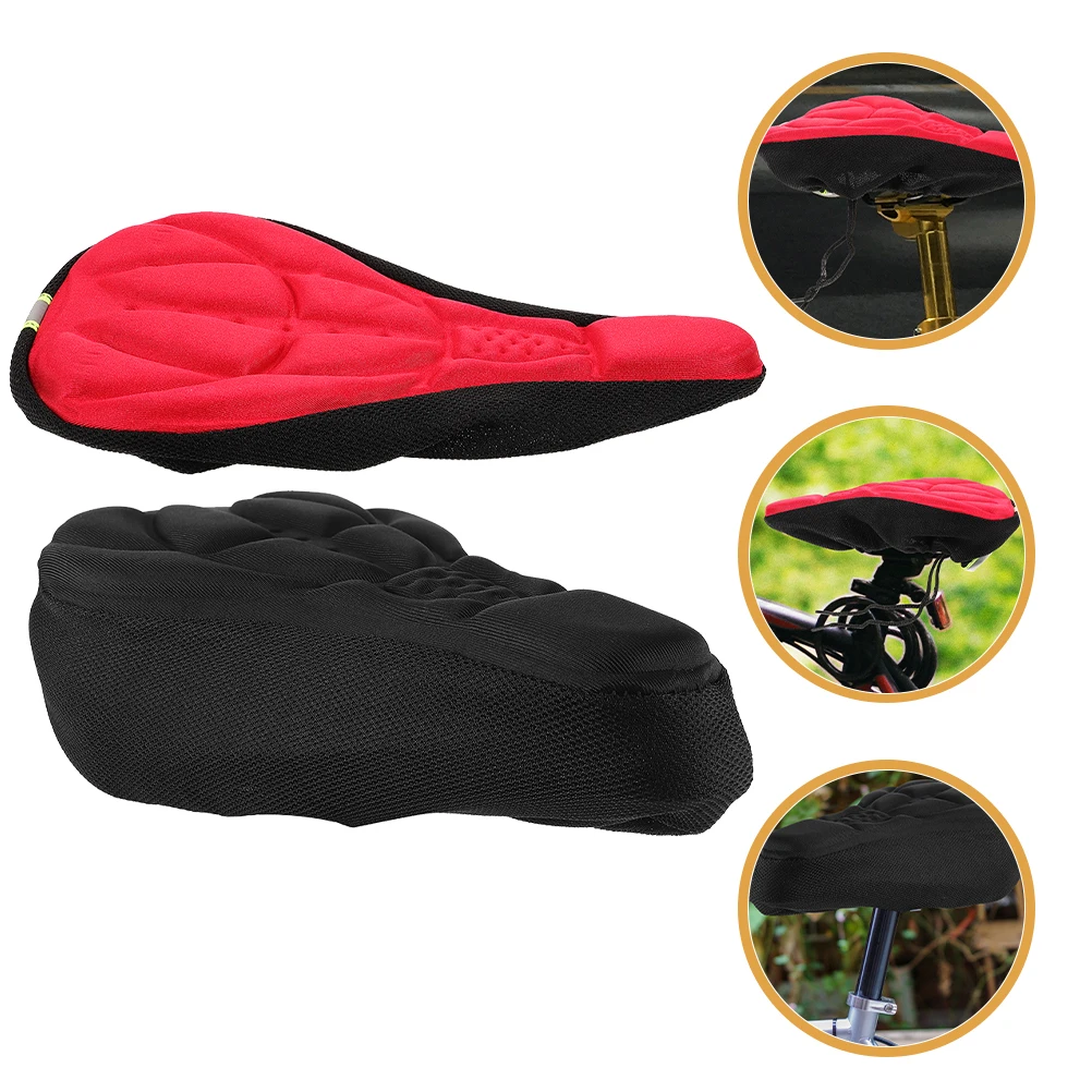 

2pcs Supple Bike Saddle Cover Anti-Slip Cycling Seats Cushion Sponge Breathable Thickened Mountain Bike Seat Replacement Durable