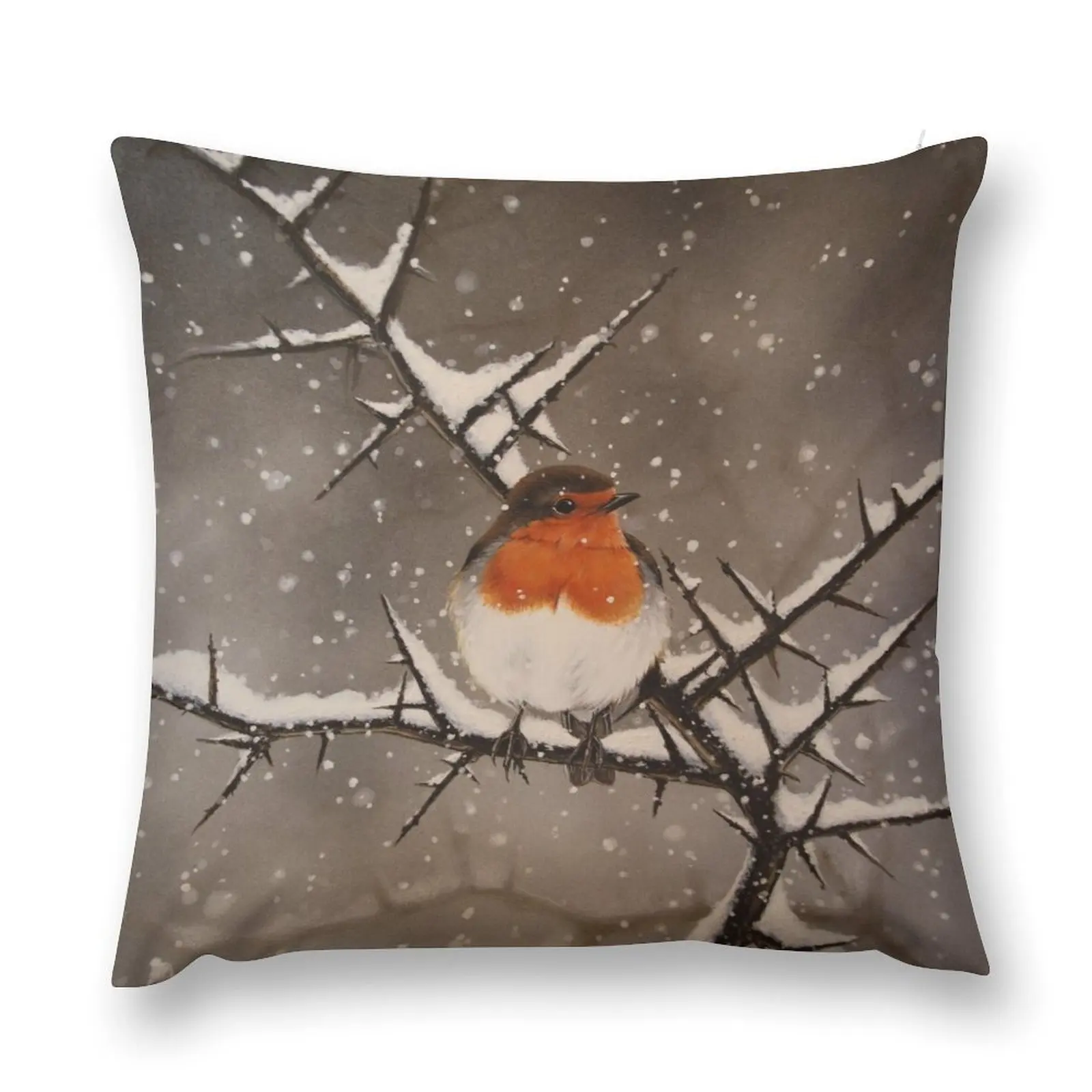 

Winter Robin Throw Pillow luxury sofa pillows autumn decoration Luxury Pillow Cover pillow