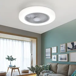 Ventilatore da soffitto intelligente 46 ventilatori da 52cm con luci telecomando arredamento camera da letto ventilatore lampada aria lame invisibili retrattile silenzioso