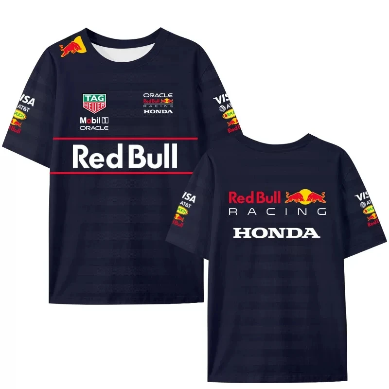 Men's 2025 F1 Red Bull Racing Team Verstappen Racing Jersey Short Sleeve Quick-Dry Summer T-Shirt