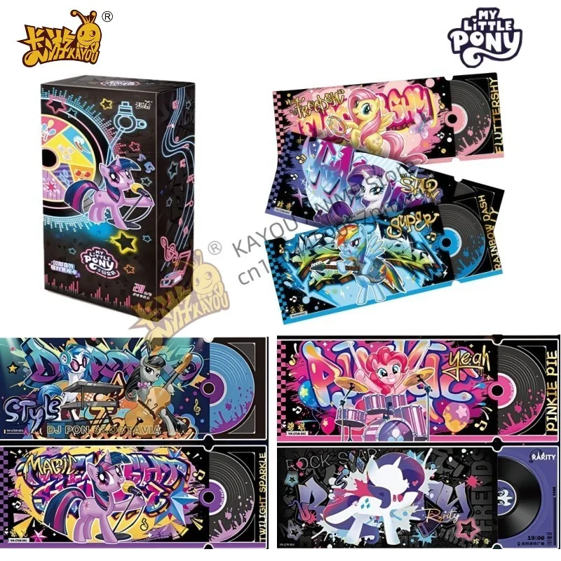 

KAYOU Genuine My Little Pony Laser Ticket Stub Card Sparkling Notes Collection Small Card Original Box Peripheral Flashing Card