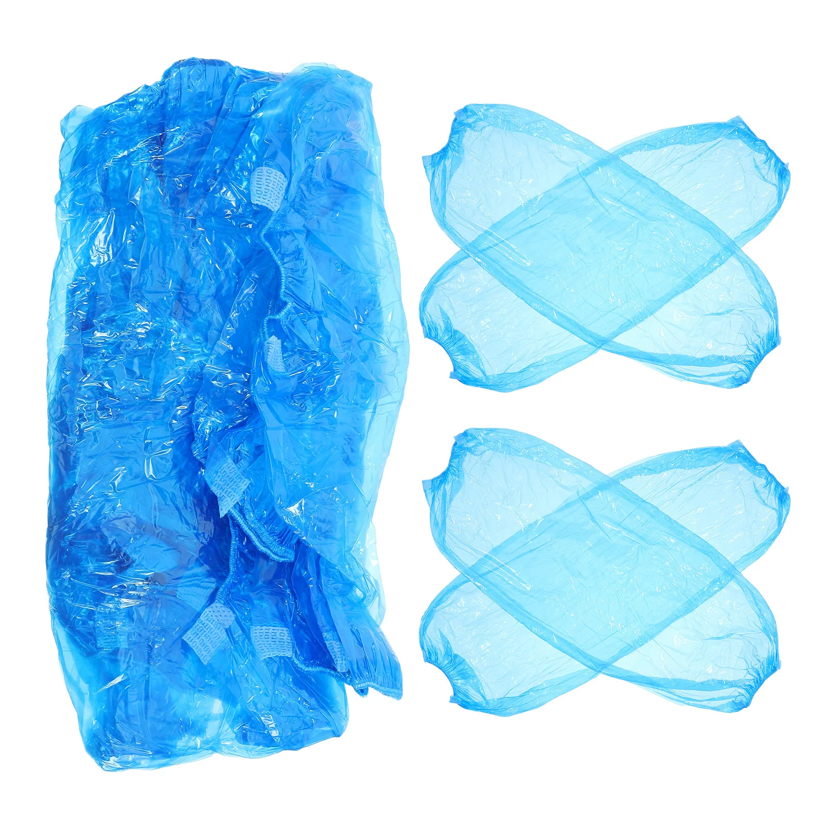 

200Pcs Disposable Plastic Arm Sleeves Waterproof Oilproof Cooking Protector Kitchen Oversleeves Cleaning Covers Blue 40x22cm