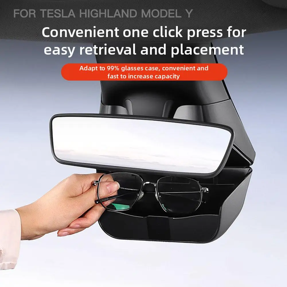 

For Tesla ModelY Juniper Car Glasses Case Rearview Sunglasses Holder Storage Box Organizer Interior Model Accessories For T E1U0