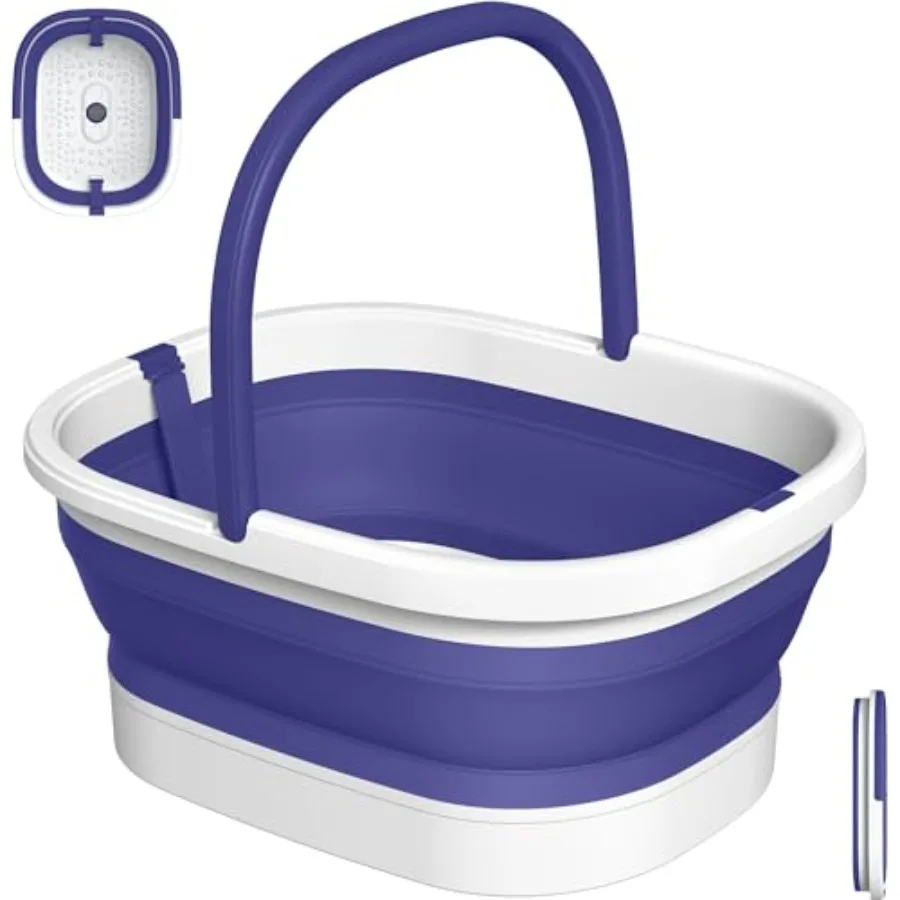 

Feet Soaking Tub Collapsible Bucket for Feet Bath Soak Tub, Feet Basin Soaker with 138 Acupressure Nodes and Pumice Stone for F