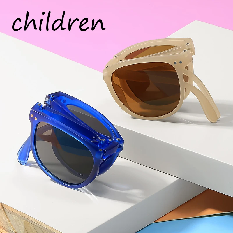 

2025 new ultra light and fashionable sunscreen children's Foldable baby sunglasses for boys and girls with UV protection