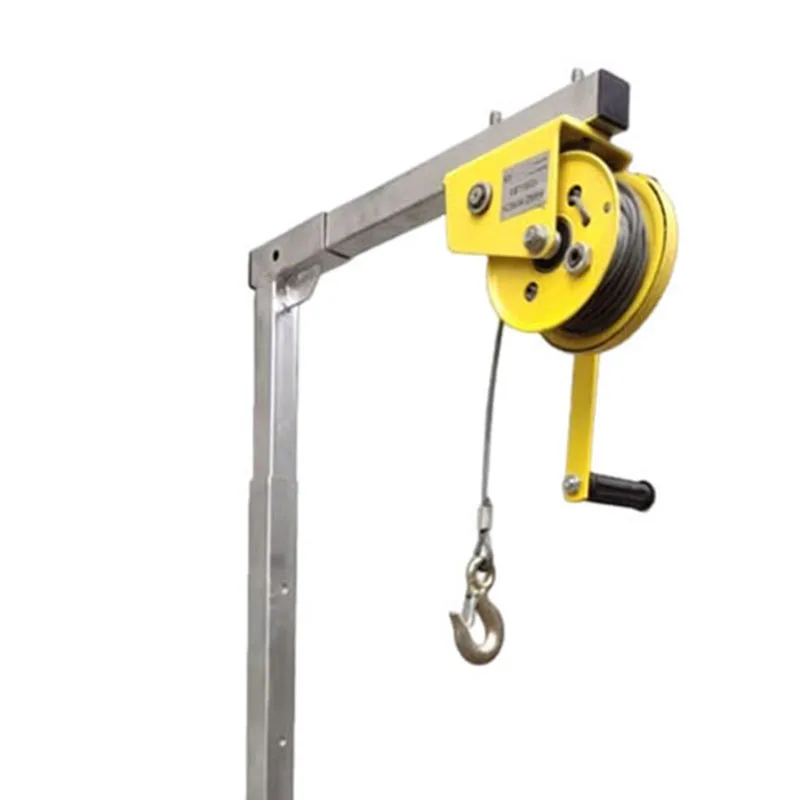 10/15/20M Galvanized Outside Installation Lifting Tool Crane Folding Self-locking Manual Winch Assembly Air Conditioner