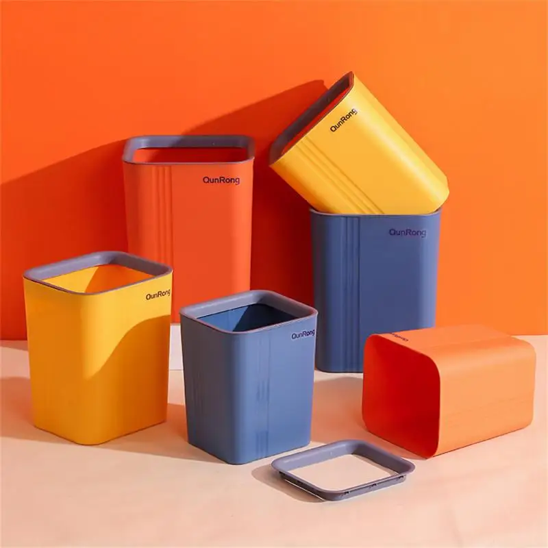 Trash Can Recycling Garbage Basket Kitchen Dumpster Home Office Storage Dustbin Sorting Zero Waste Bin Cube Rubbish Container