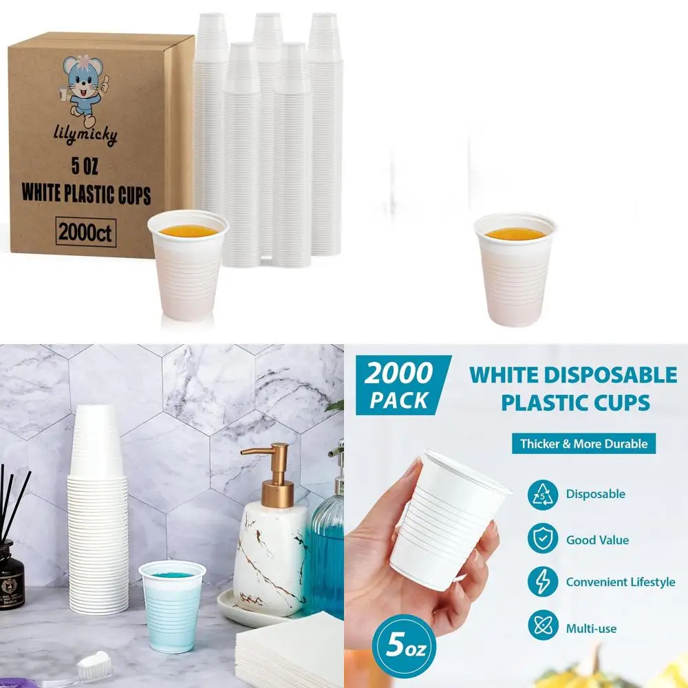 

2000 Pack of 5 oz White Disposable Cups for Tasting and Drinking