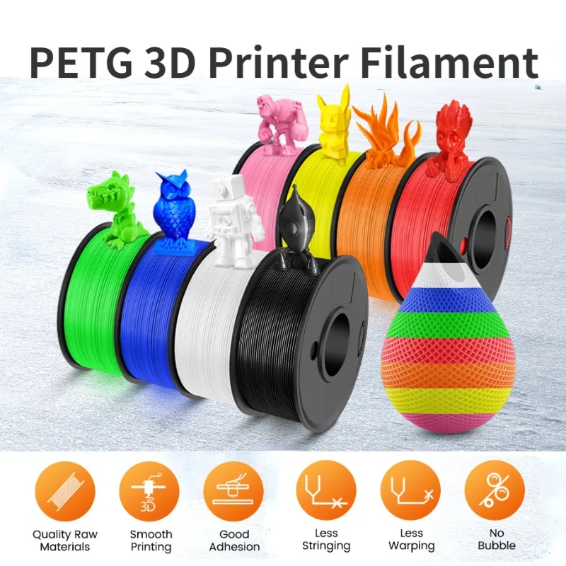 

PETG High Toughness PETG Filament 1.75mm,3D Printer Filament PETG,Dimensional Accuracy,1KG Spool (2.2 LBS) 3D Printing Filament