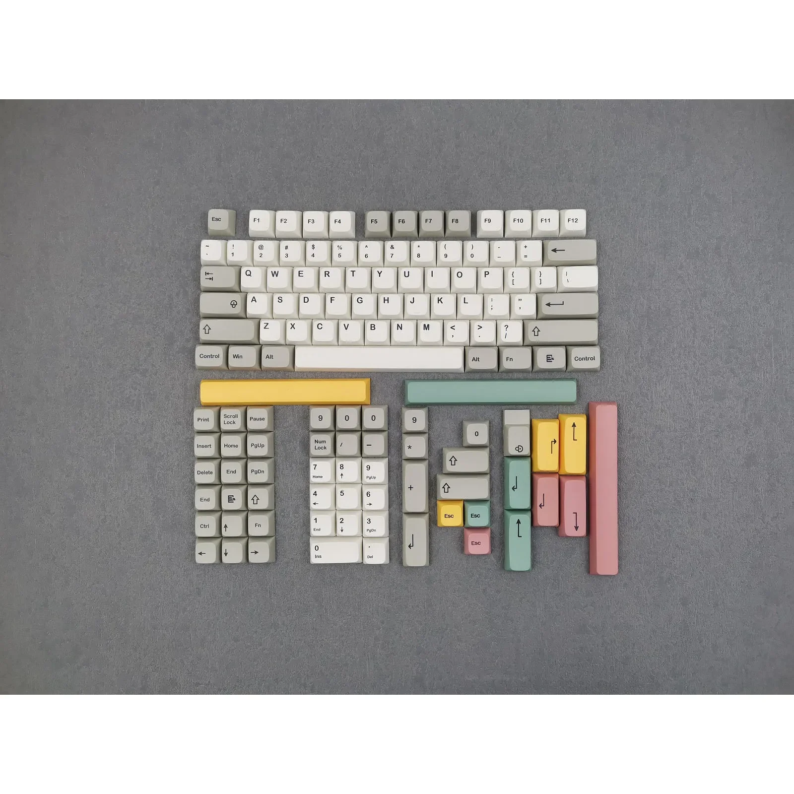 KeysLand XDA PBT 염료 서브 키캡, 126/133 키, 9009 레트로, 체리 Mx 스위치 기계식 키보드, FEKER IK75 PRO GMK 클론용