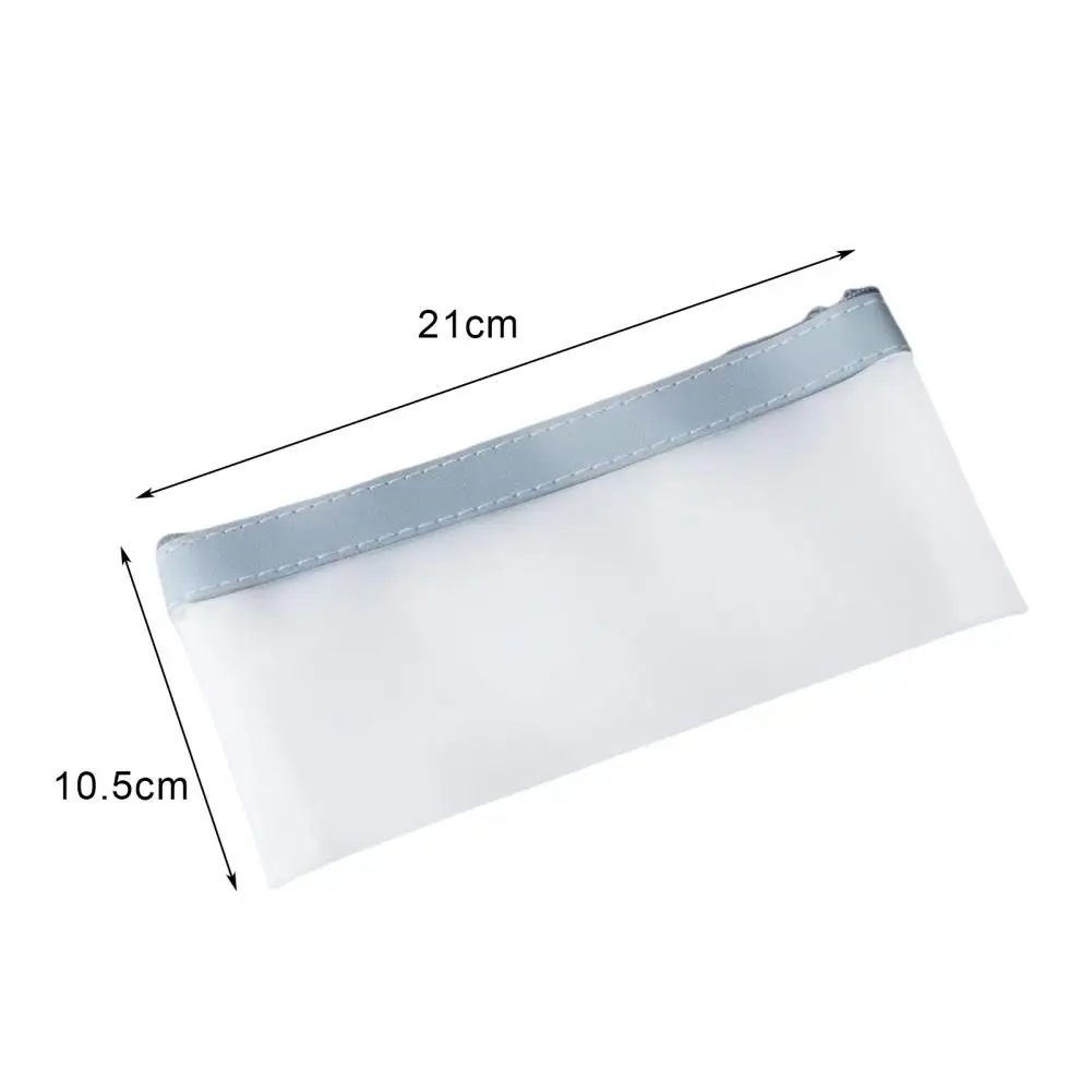 Clear Pencil Pouch Large Capacity Zipper Closure PVC Waterproof Transparent Pencil Bag Makeup Brush Organizer