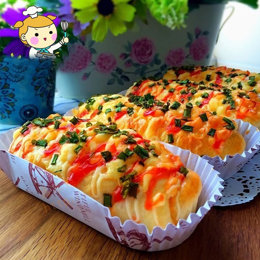 

200 Pcs Boat Cups Paper Baking High Temperature Resistance Cupcake Muffin Liners