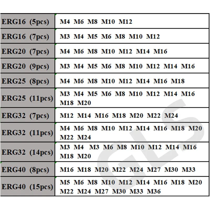 ER ERG Tap Collets Tapping Collet Taps ERG16 ERG20 ERG25 ERG32 ERG40 Square Tapping ER Collet ISO JIS Taps Collets Milling Tools