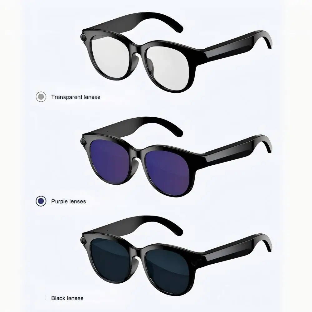 Smart glasses with a camera, 8-megapixel HD resolution, 3 interchangeable lens options, image stabilization, photo and video cap